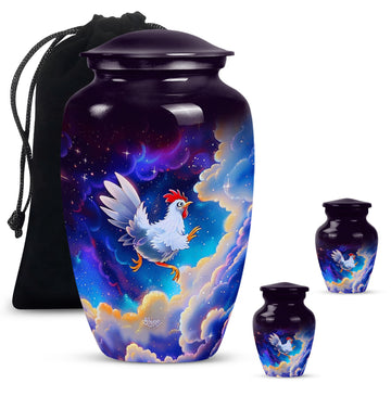 10 inch large Urn with 2 Keepsake 3 Inch Urns