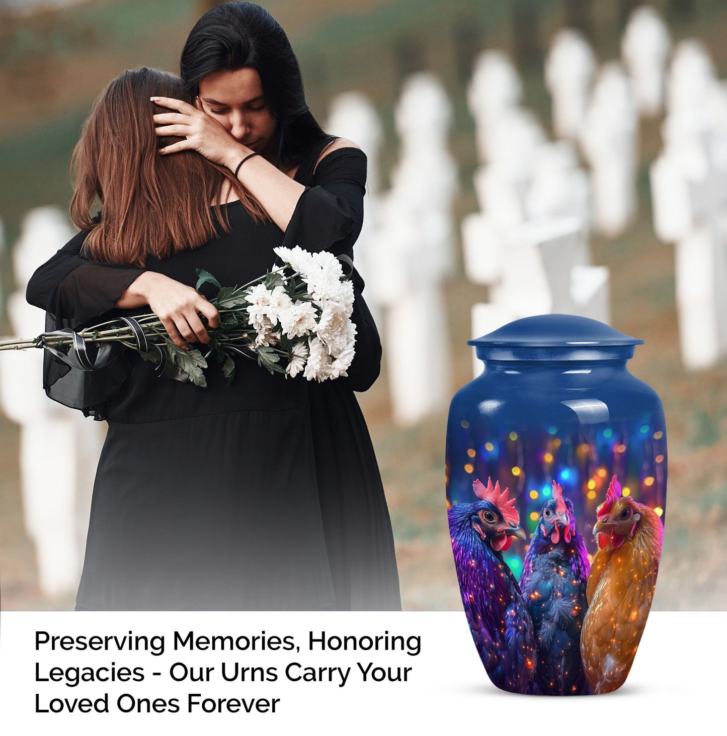 chicken urn for men's ashes.