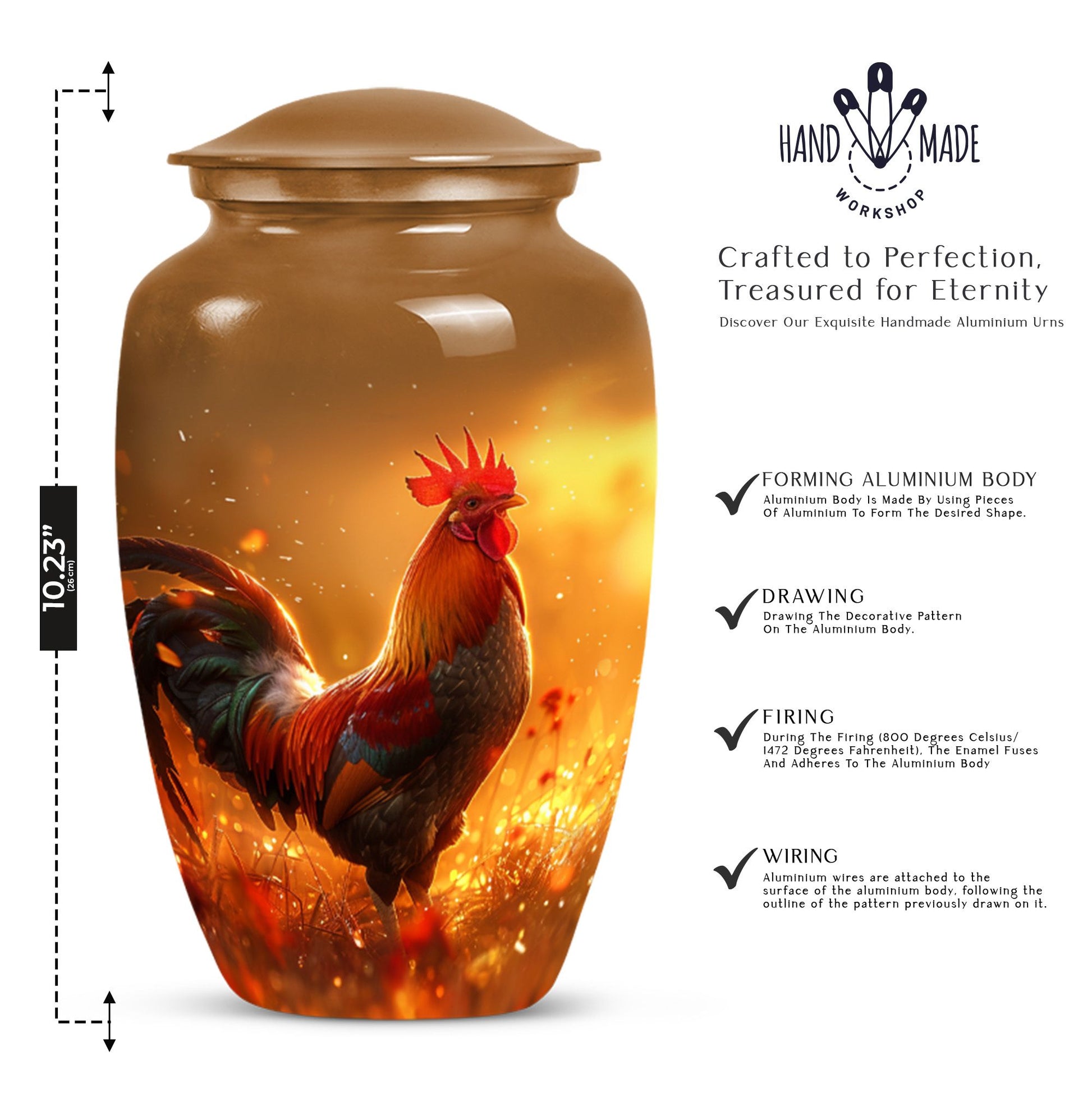chicken urn for adult male, made 