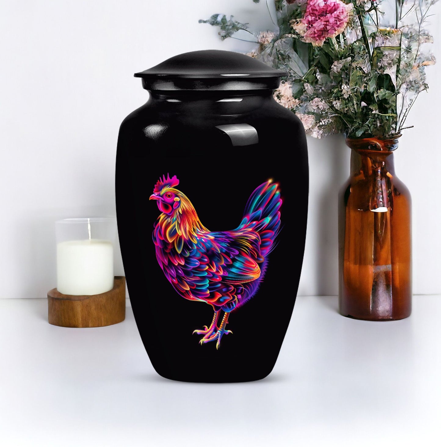 Classic chicken cremation urn 