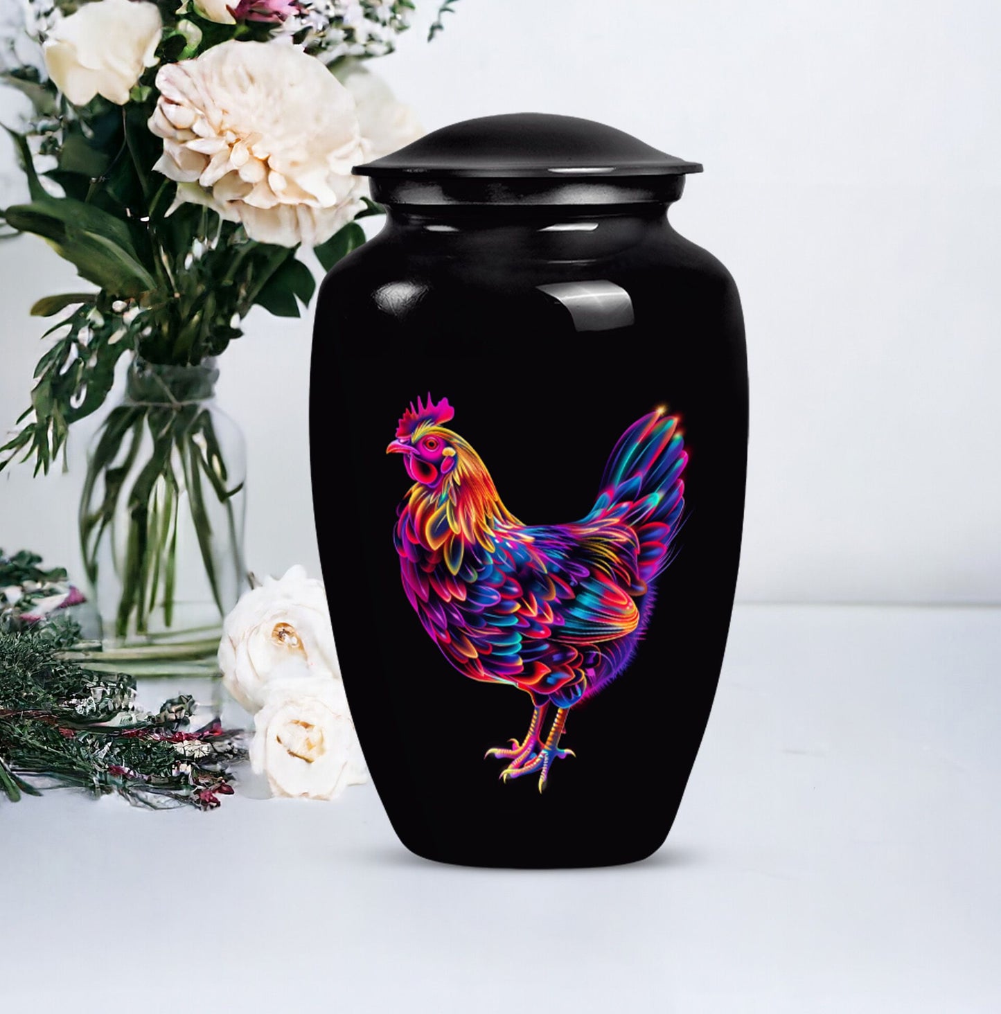 Classic chicken cremation urn 