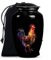 Classic floral themed 10-inch chicken Urn.
