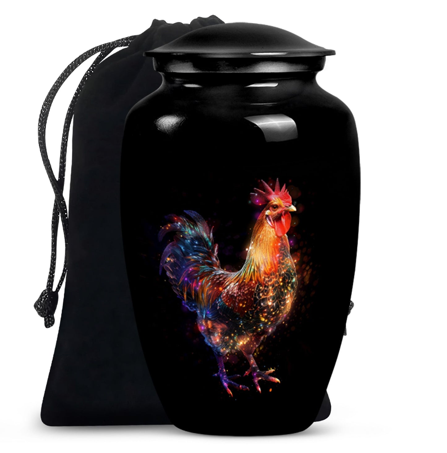 Classic floral themed 10-inch chicken Urn.