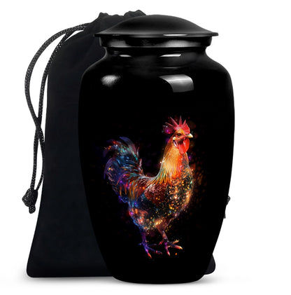 Classic floral themed 10-inch chicken Urn.
