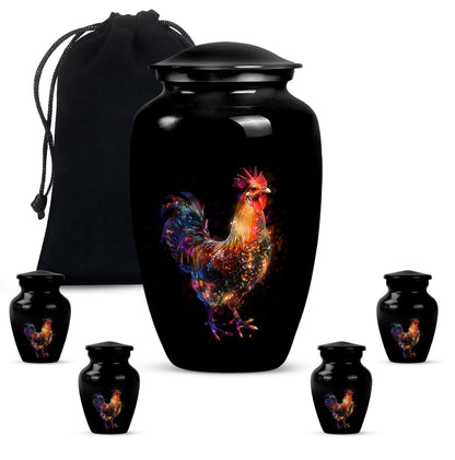 Classic floral themed 10-inch chicken Urn.