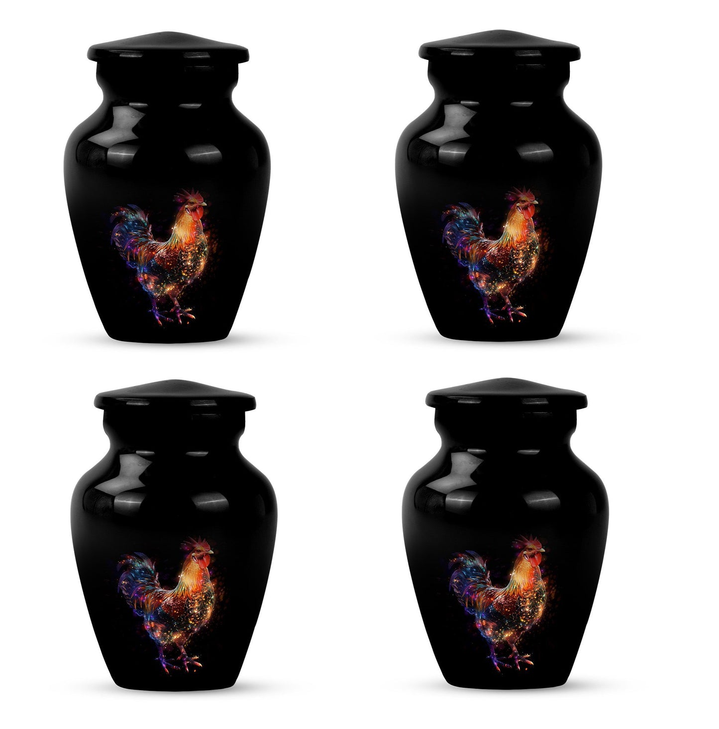 Classic floral themed 10-inch chicken Urn.