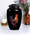 Classic floral themed 10-inch chicken Urn.