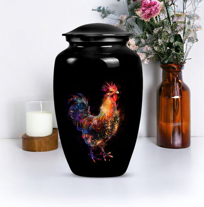 Classic floral themed 10-inch chicken Urn.