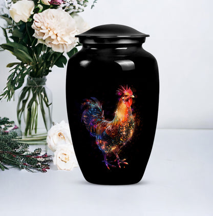 Classic floral themed 10-inch chicken Urn.
