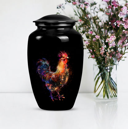Classic floral themed 10-inch chicken Urn.