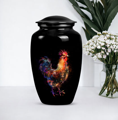 Classic floral themed 10-inch chicken Urn.