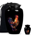 Classic floral themed 10-inch chicken Urn.