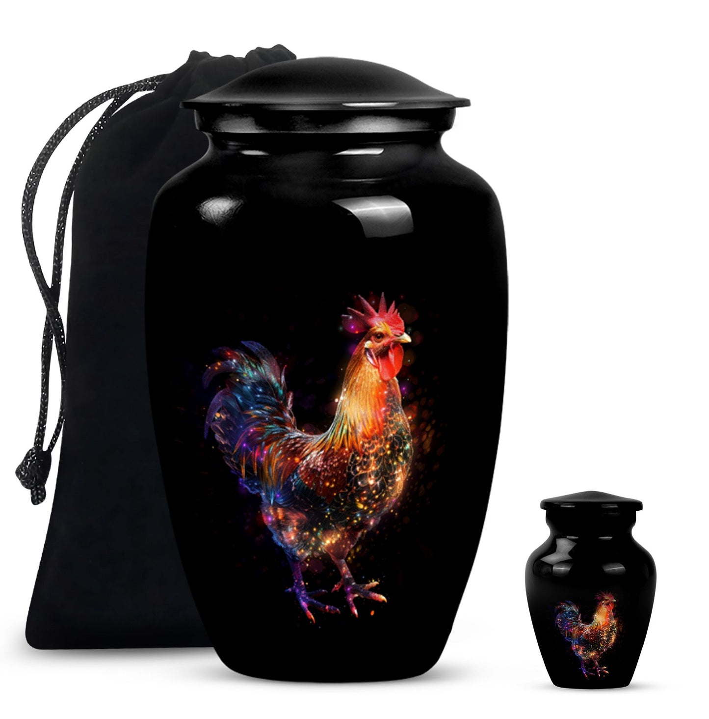 Classic floral themed 10-inch chicken Urn.