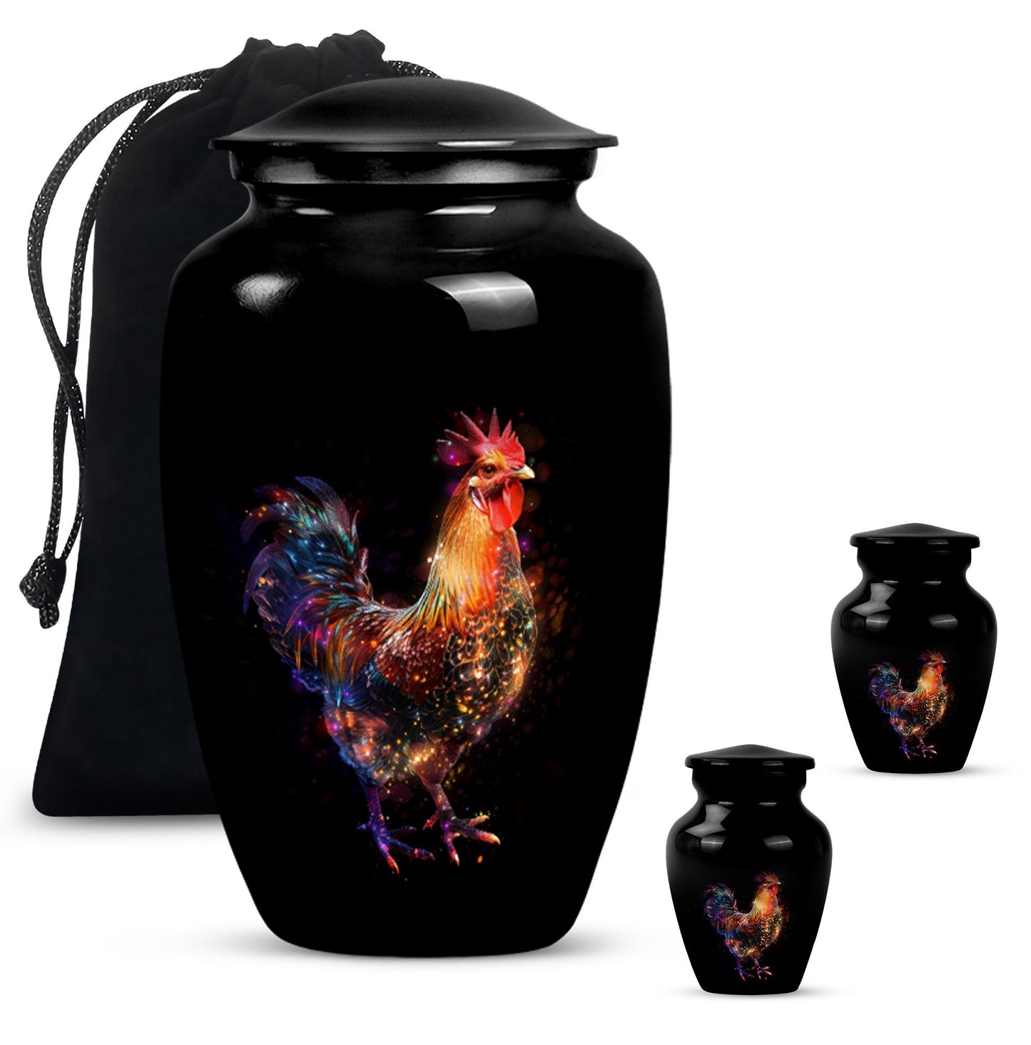 Classic floral themed 10-inch chicken Urn.