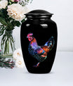 Classic 10-inch chicken-themed memorial urn.