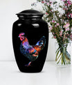 Classic 10-inch chicken-themed memorial urn.