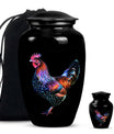 Classic 10-inch chicken-themed memorial urn.