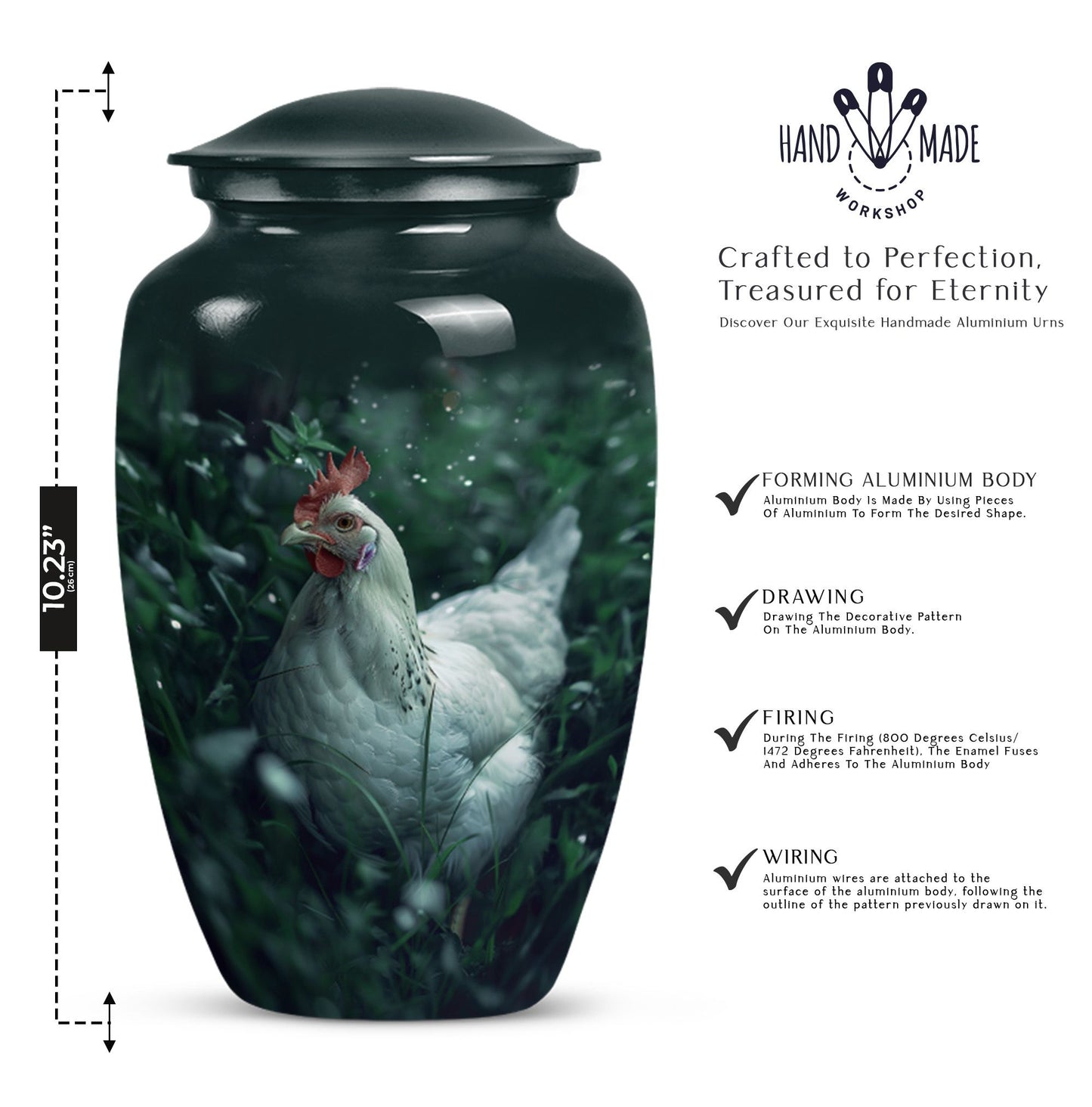 10-inch classic chicken urn
