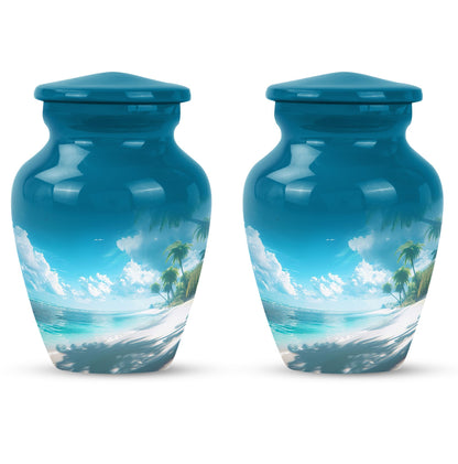 10-Inch Beach Urn, classic aluminium funeral urn.