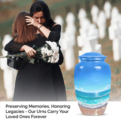 Beach Urn, flower-themed 