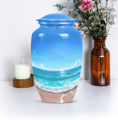 Beach Urn, flower-themed 
