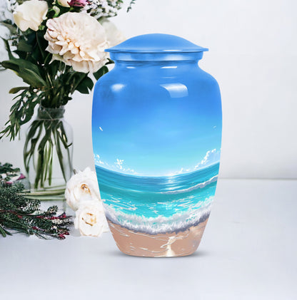 Beach Urn, flower-themed 