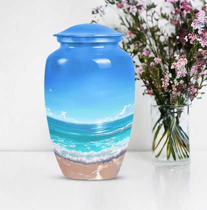 Beach Urn, flower-themed 