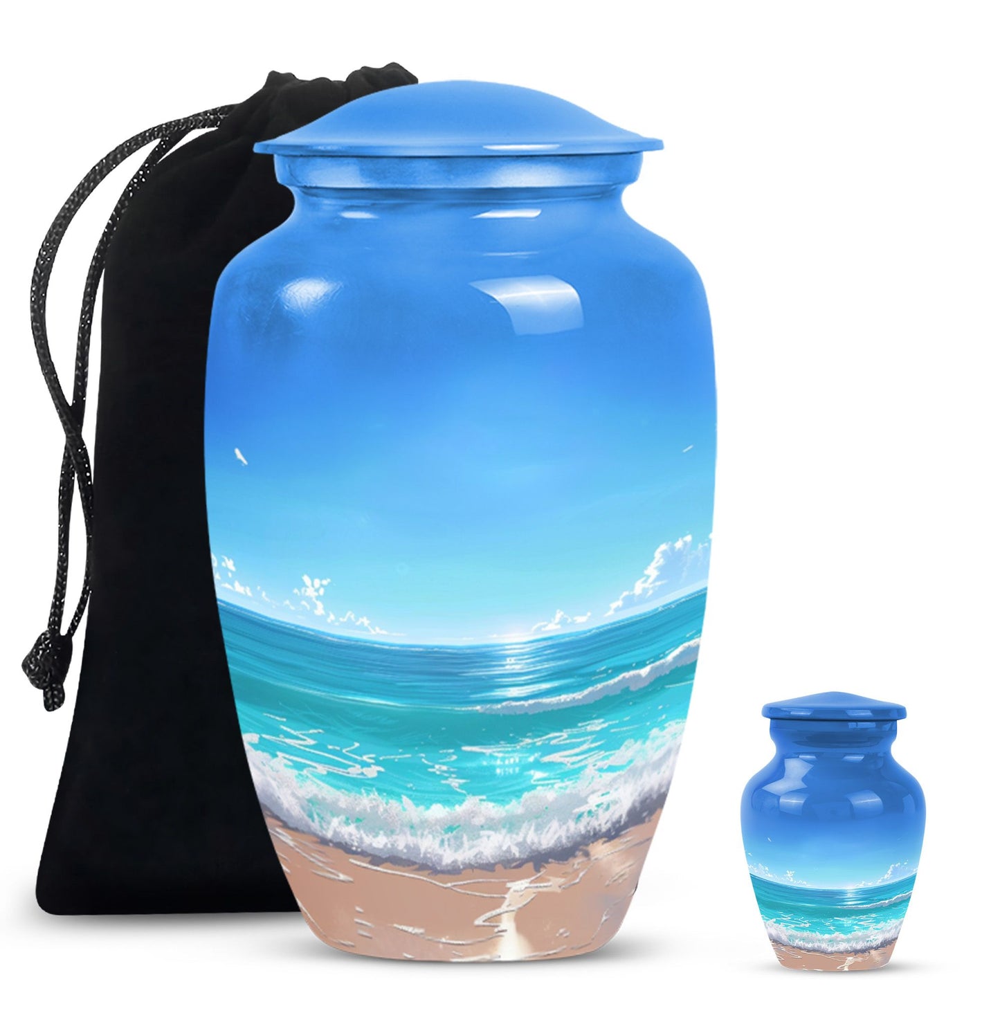 Beach Urn, flower-themed 
