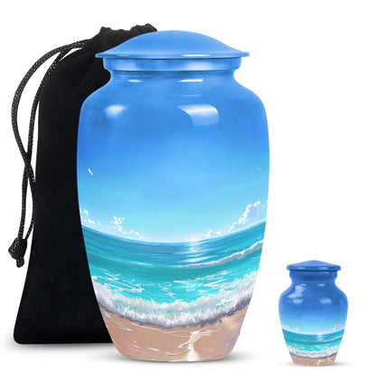 Beach Urn, flower-themed 