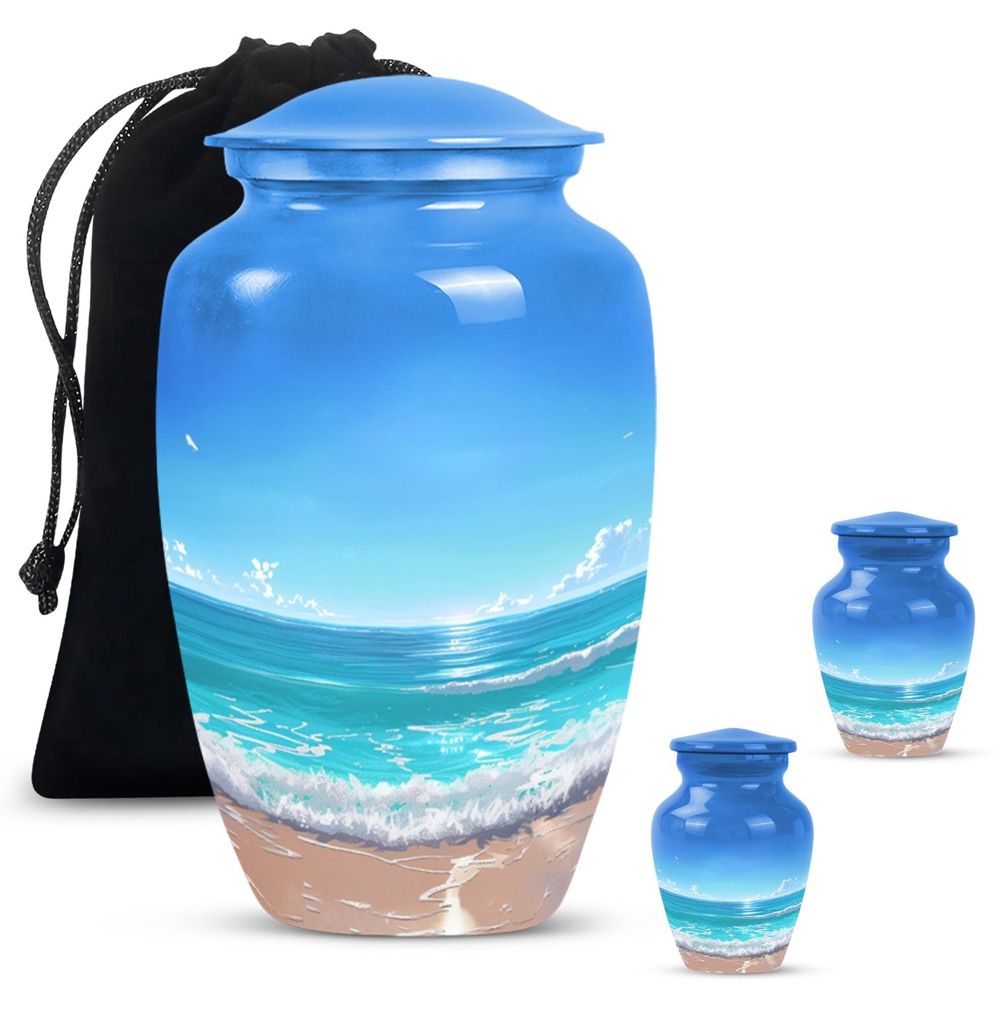 Beach Urn, flower-themed 