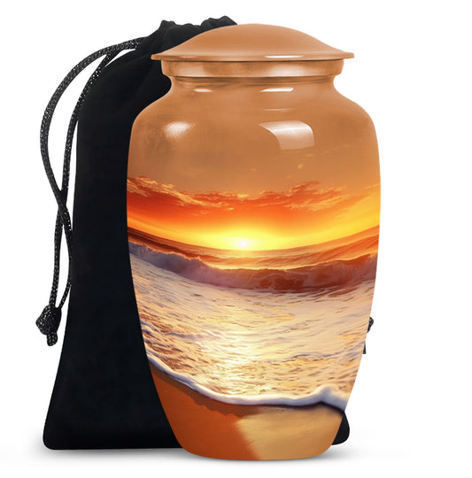  beach urn with flowers theme,