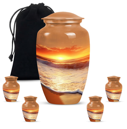  beach urn with flowers theme,