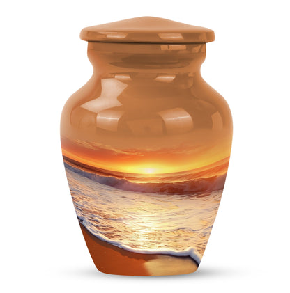  beach urn with flowers theme,