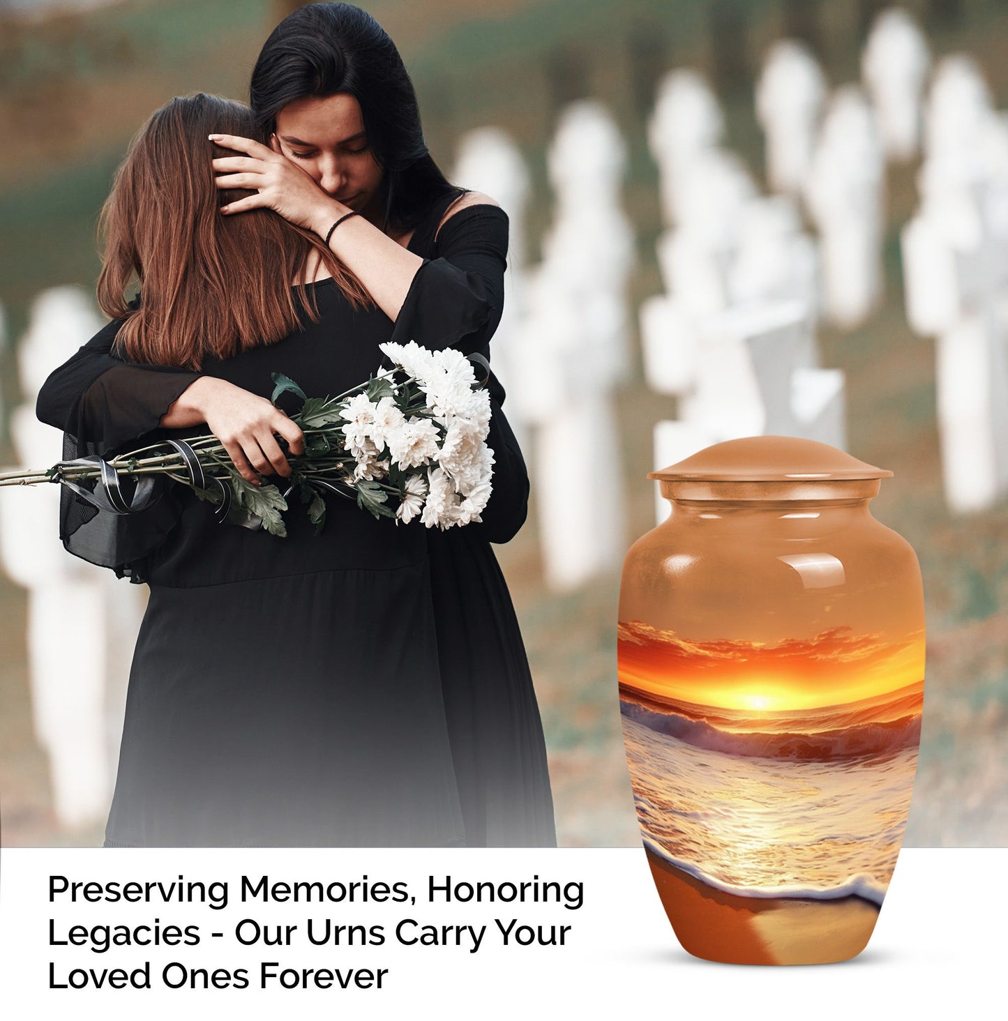  beach urn with flowers theme,