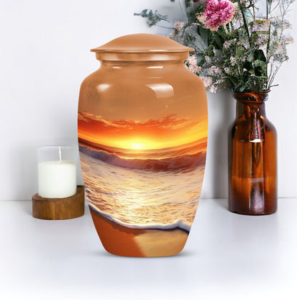  beach urn with flowers theme,