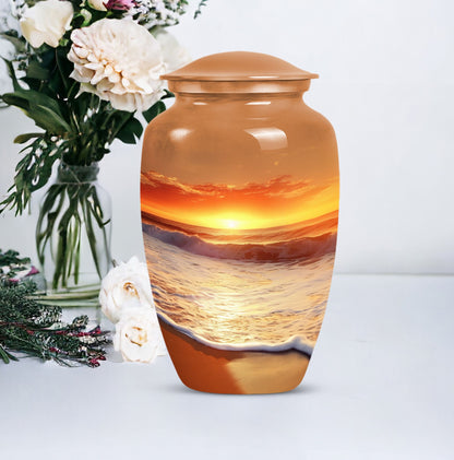  beach urn with flowers theme,