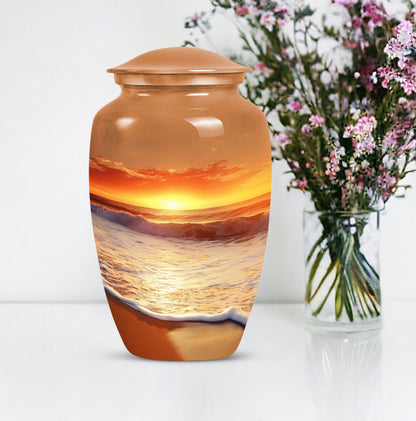  beach urn with flowers theme,