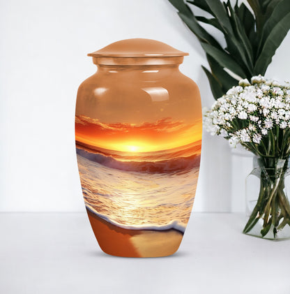  beach urn with flowers theme,
