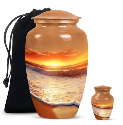  beach urn with flowers theme,