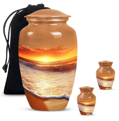  beach urn with flowers theme,