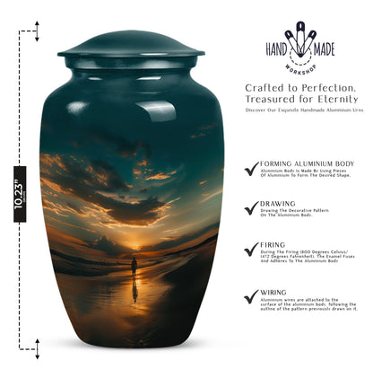 classic beach urn for memorial funeral ashes