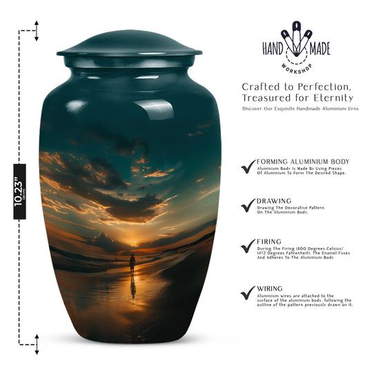 classic beach urn for memorial funeral ashes