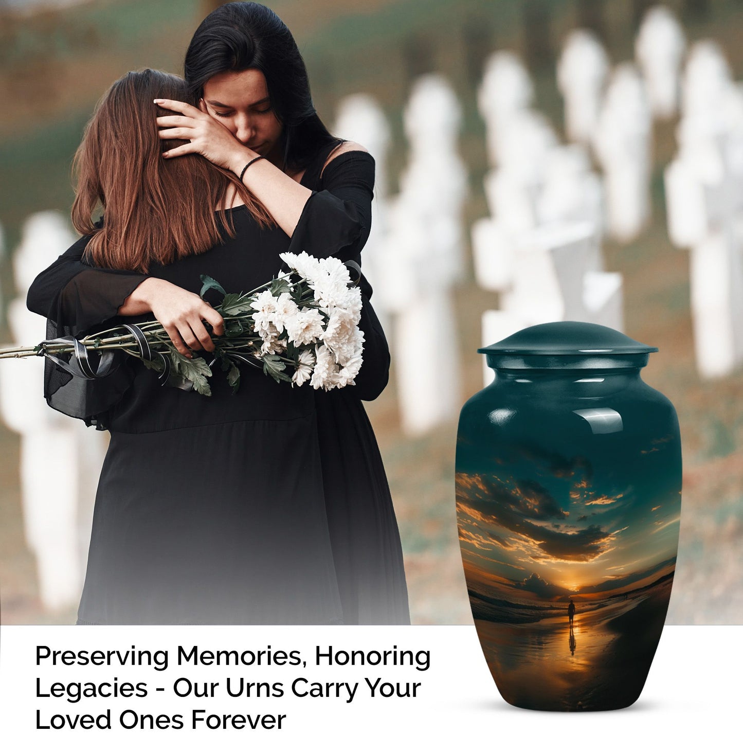 classic beach urn for memorial funeral ashes