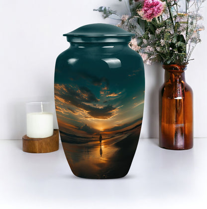 classic beach urn for memorial funeral ashes