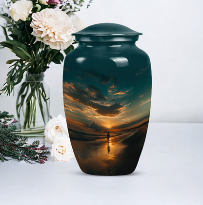 classic beach urn for memorial funeral ashes