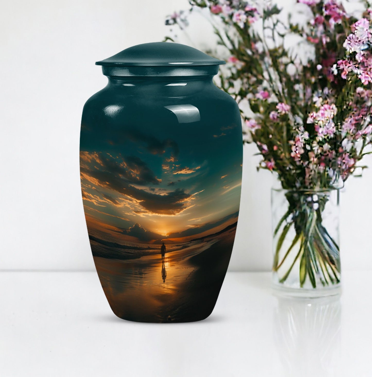 classic beach urn for memorial funeral ashes