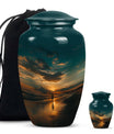 classic beach urn for memorial funeral ashes