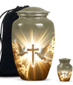 Dove Theme Large Urn With 1 Keepsake Urn