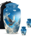 Dove Theme Large Urn With 2 Keepsake Urn