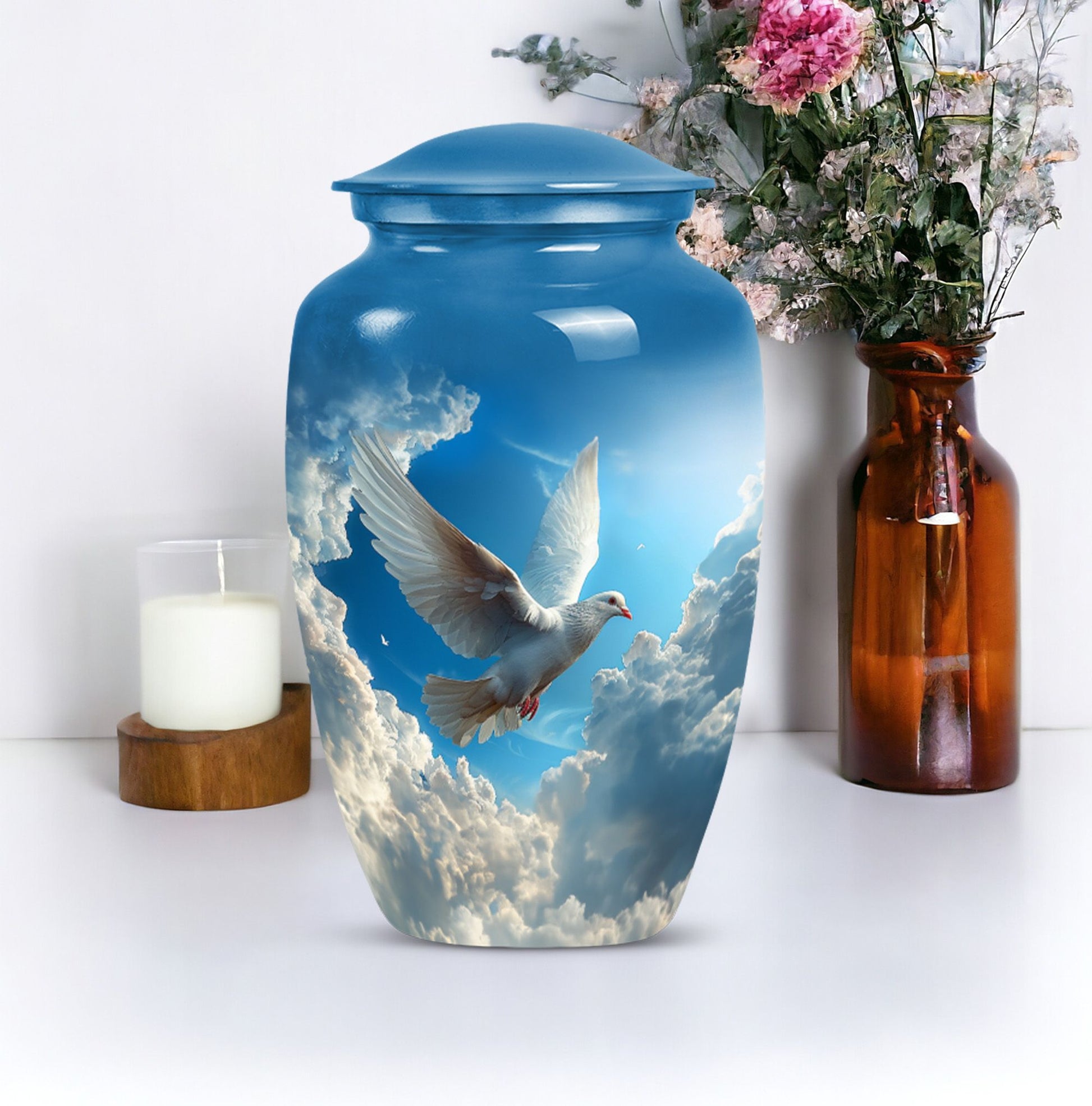 Dove themed cremation urn for women